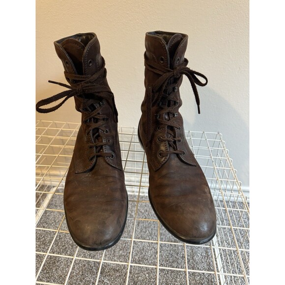 Tod's Lace-up Combat Boots in Dark Brown Suede Leather Italy Vibram Size 38.5 8 - Picture 5 of 11